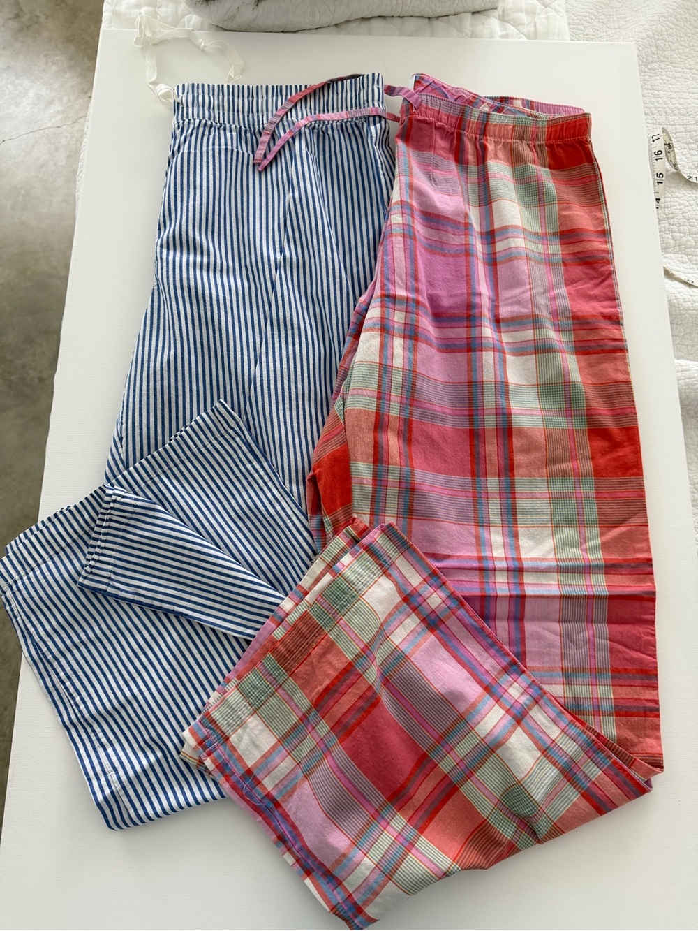 Set of 2 GAP Women's Pajama Pants - Blue Stripe & Pink Plaid